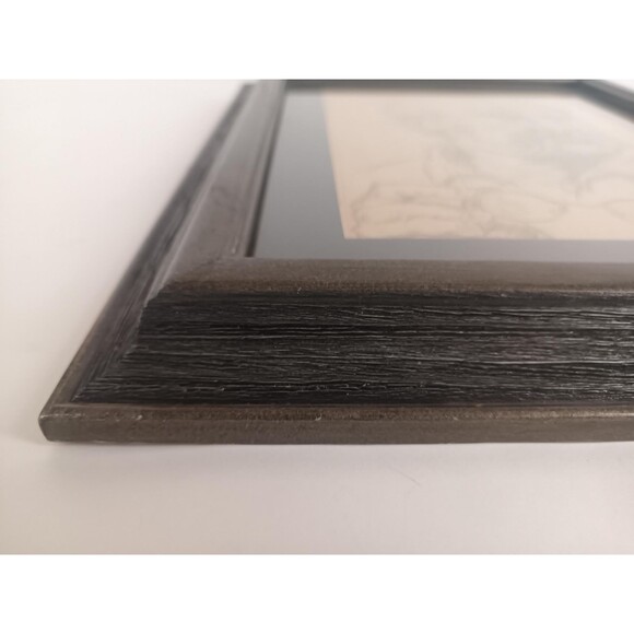 Old Man Holding His Glasses Framed Pencil Portrait Unknown Artist - Picture 10 of 10